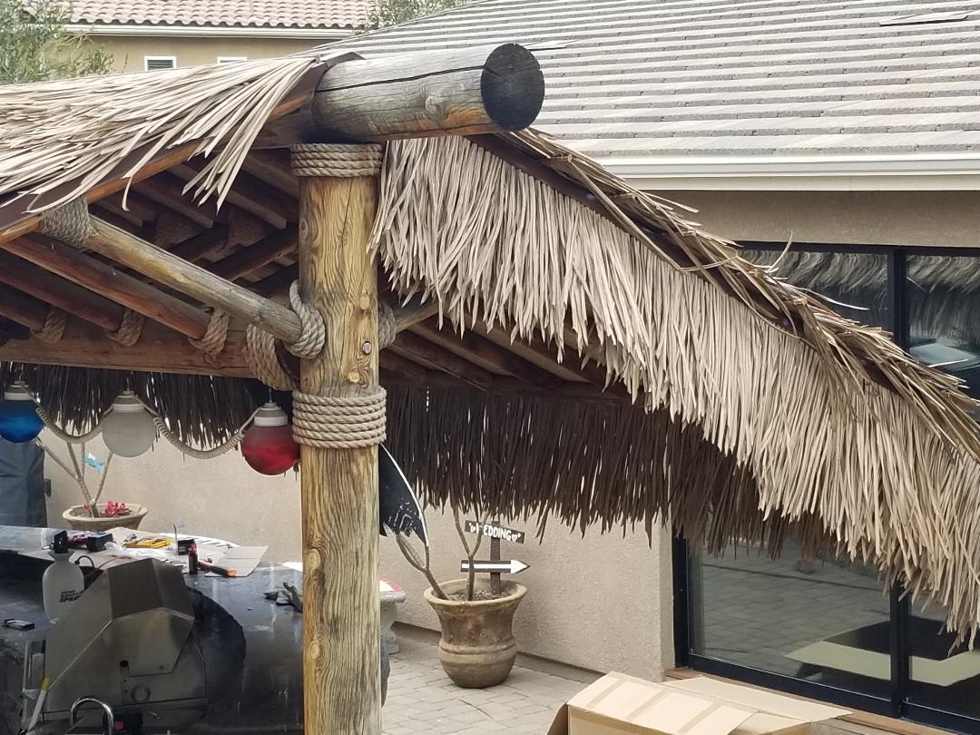 C7 Synthetic Artificial Thatch Panel 38"Lx24"H "Class A Fire Rated" - Palapa Umbrella Thatch Company Online