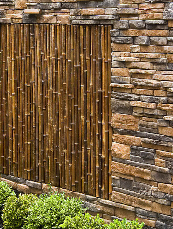 Bamboo Fence Natural Black 1" x 3' x 8'