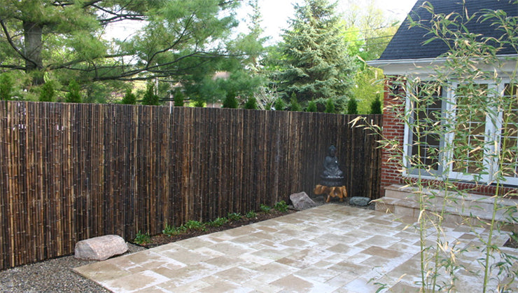 Bamboo Fence Natural Black 1" x 3' x 8' Bamboo Fence Natural Black 1" x 3' x 8'
