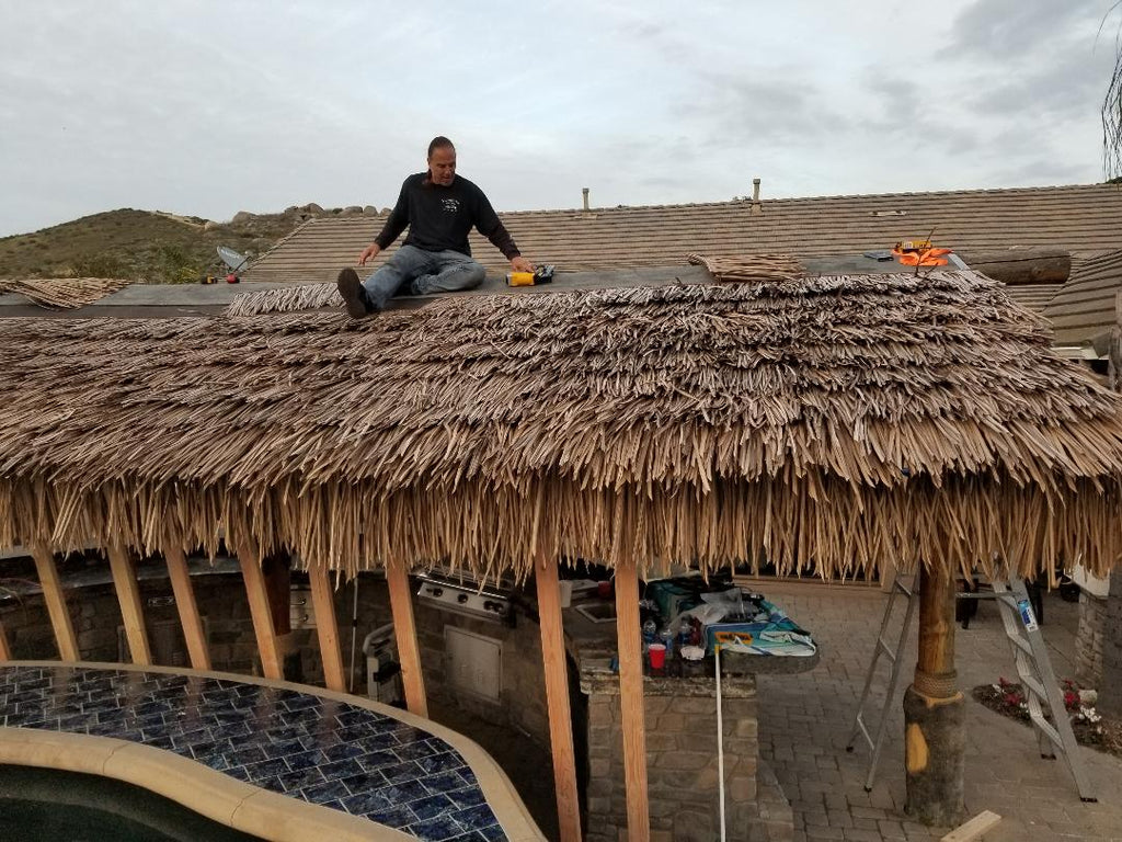 C7 Synthetic Artificial Thatch Panel 38"Lx24"H Class A – Sunset Bamboo
